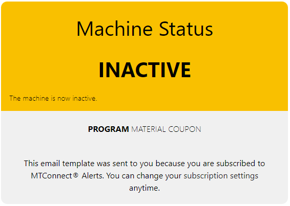 Shift summary notification example